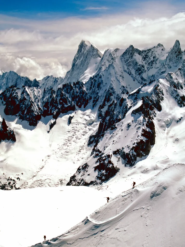 Ski season on Mont Blanc